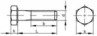 DIN 931 dimensioned technical drawing