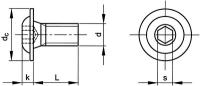 ISO 7380-2 dimensioned technical drawing