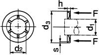 Starlock Washers dimensioned technical drawing